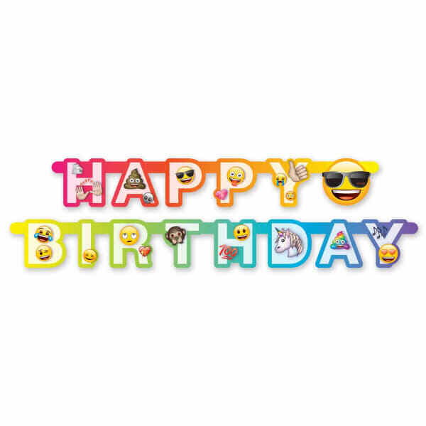 Emoji Rainbow Birthday Banner (6ft)