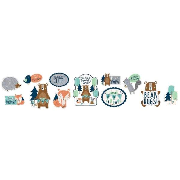 Amscan Bear ly Wait Card Baby Shower Cut Out (Pack of 12)