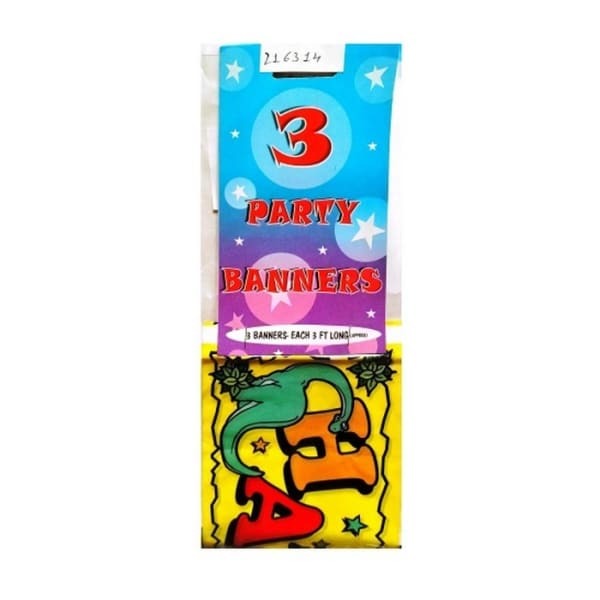 Happy Birthday Banner (Pack of 3)