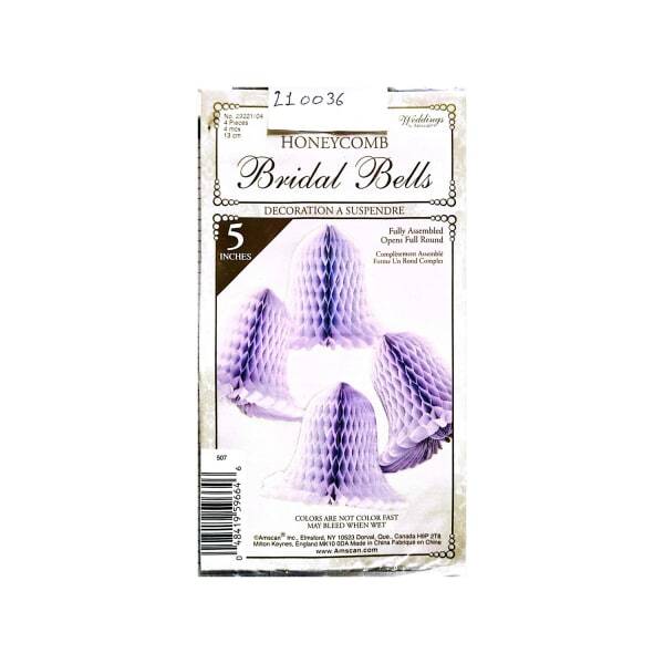 Amscan Honeycomb Bell Bridal Hanging Decoration (Pack of 4)