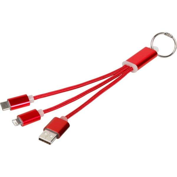 Bullet Metal 3 In 1 Charging Cable With Key Ring