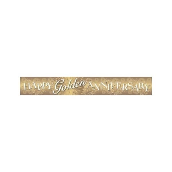 Amscan Holographic Golden (50th) Wedding Anniversary Banner