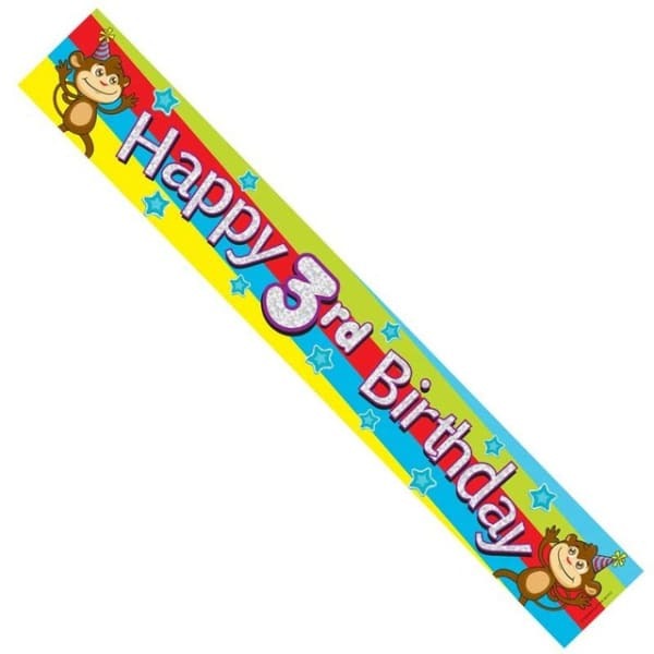 Monkey 3rd Birthday Banner