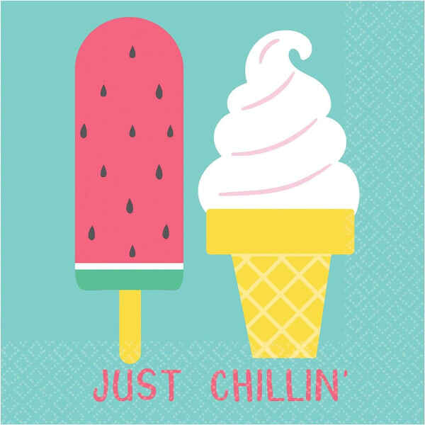 Amscan Just Chillin´ Ice Cream Summer Napkins (Pack of 16)