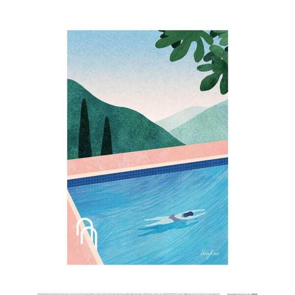 Henry Rivers Swimming Pool II Pool Print (50cm x 40cm)