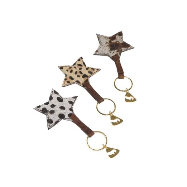 Aubrion Leopard Print Cowhide Leather Keyring