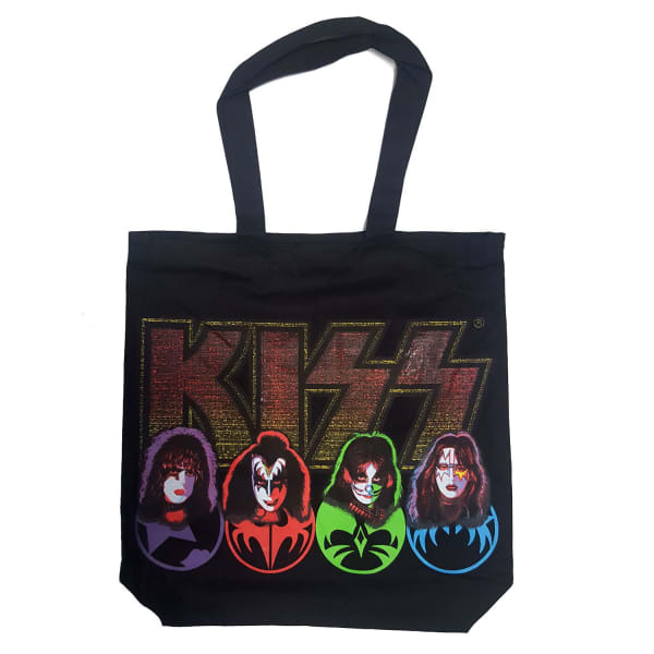 Kiss Faces Cotton Logo Tote Bag