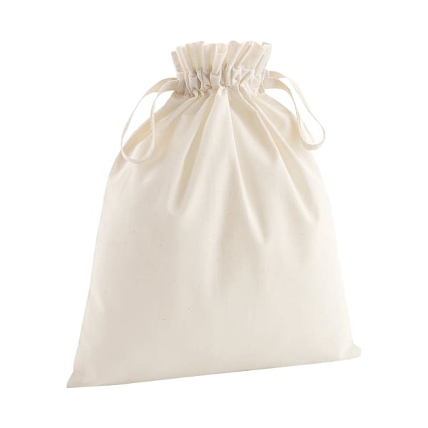 Westford Mill Soft Cotton Drawcord Bag (Pack of 2) (XS)