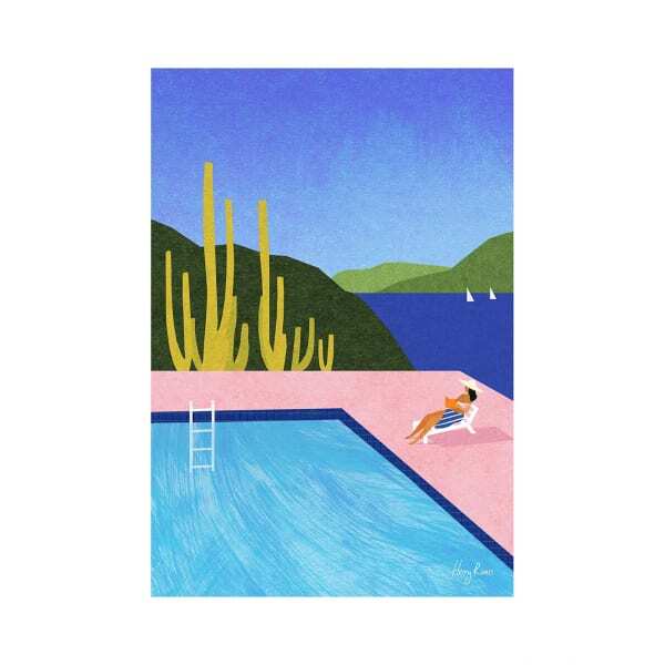 Henry Rivers Swimming Pool I Print (40cm x 30cm)