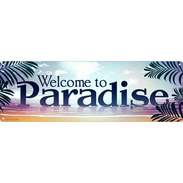 Grindstore Welcome To Paradise Slim Tin Sign