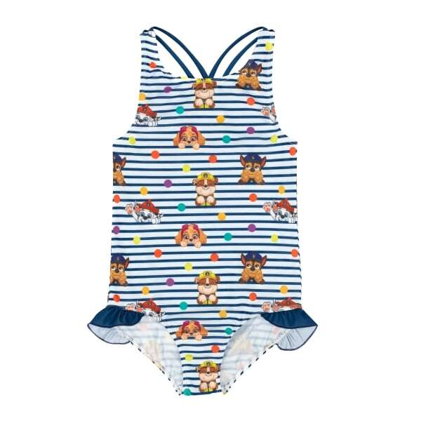 Paw Patrol Girls Striped One Piece Swimsuit (2-3 Years)