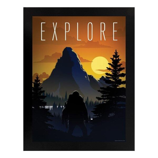 Grindstore Black Wooden Framed Explore Mini Poster