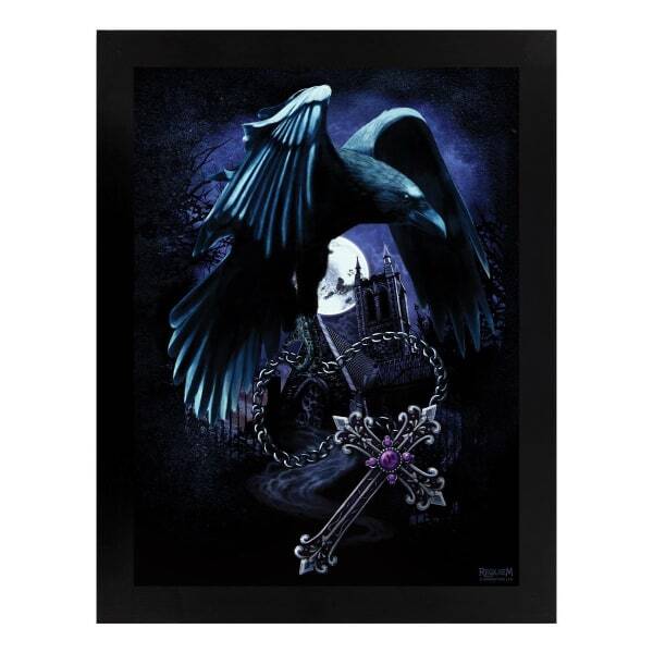 Requiem Sacred Raven Wooden Framed Print