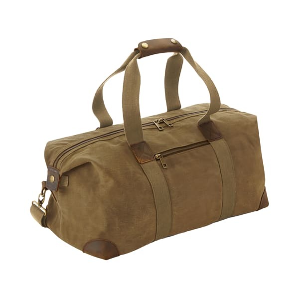 Quadra Heritage Leather Accented Waxed Canvas Holdall