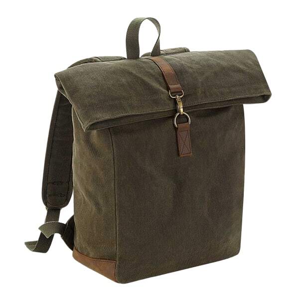 Quadra Heritage Waxed Canvas Leather Accent Backpack