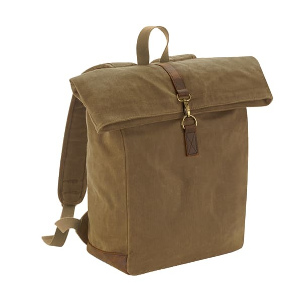 Quadra Heritage Waxed Canvas Leather Accent Backpack