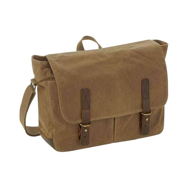 Quadra Heritage Leather Trim Messenger Bag