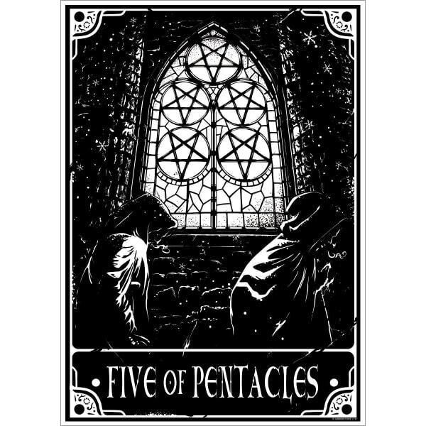 Deadly Tarot Five Of Pentacles Mini Poster