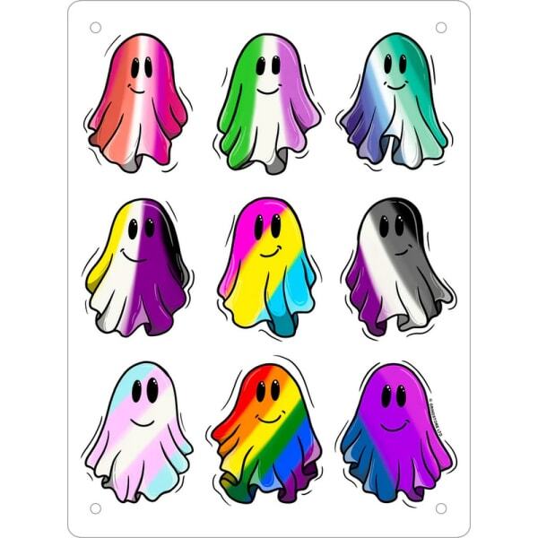 Grindstore Pride Ghosts Tin Mini Plaque (20cm x 15cm)