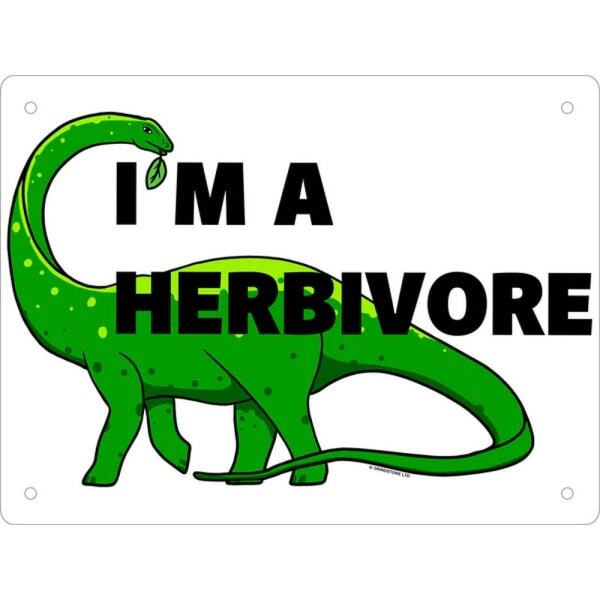 Grindstore I´m A Herbivore Tin Mini Plaque (20cm x 15cm)