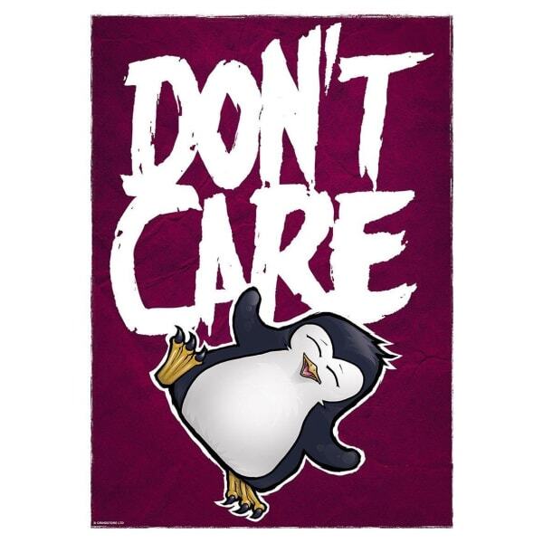 Psycho Penguin Don`t Care Mini Poster