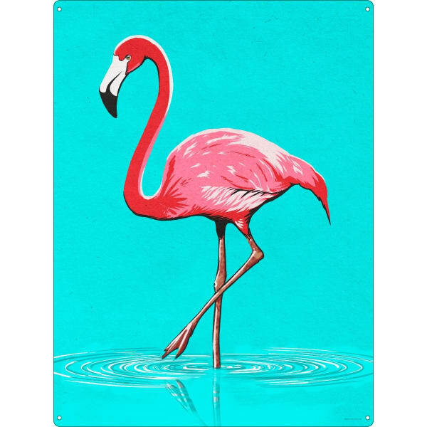 Grindstore Kitsch Garden Flamingo Plaque