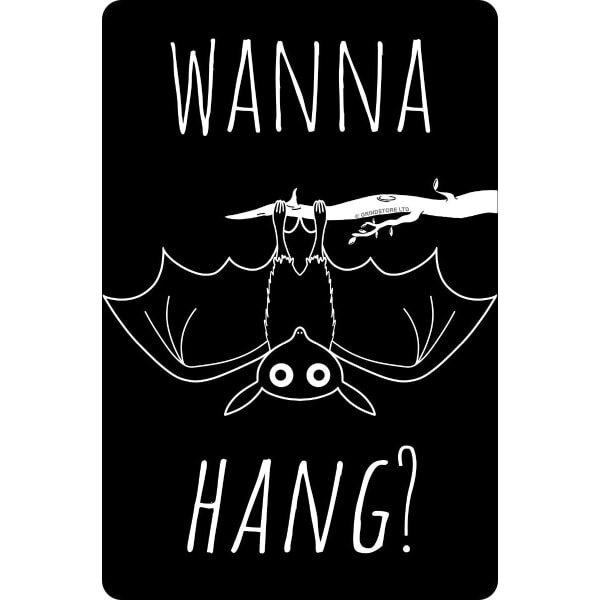 Grindstore Cute Bat Wanna Hang Plaque