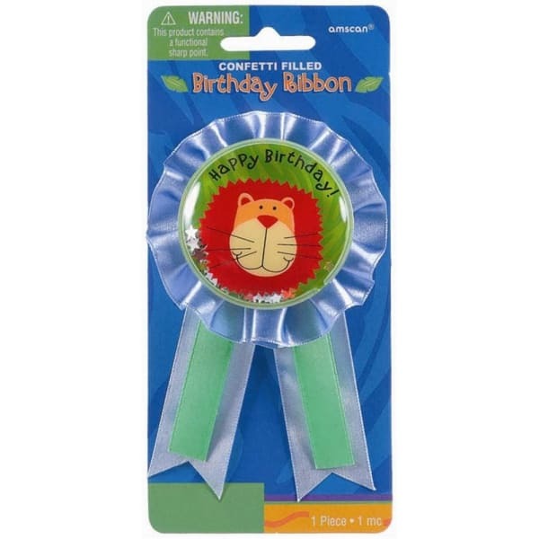 Amscan Jungle Animals Happy Birthday Award Ribbon