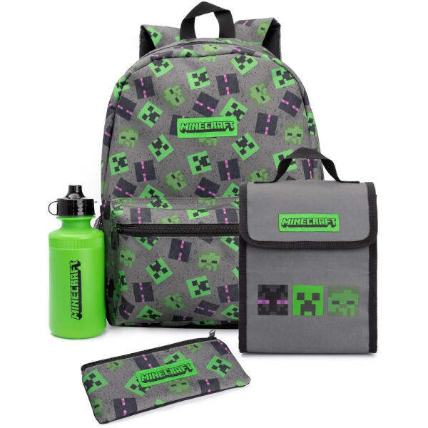 Minecraft Lunch Bag And Backpack Set (Pack Of 4)