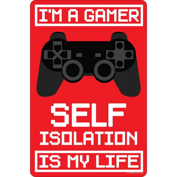 Grindstore Im A Gamer Self Isolation Is My Life Plaque