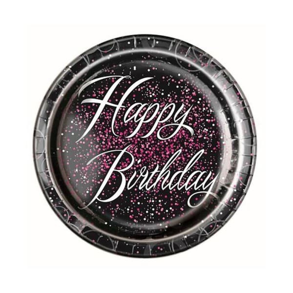 Unique Party Paper Glitz Birthday Party Plates (Pack of 8)