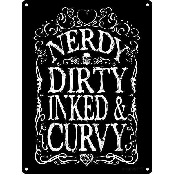 Grindstore Nerdy Dirty Inked & Curvy Mini Tin Sign