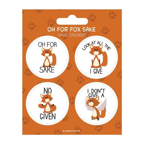 Grindstore Oh For Fox Sake Vinyl Stickers Set (Pack of 4)