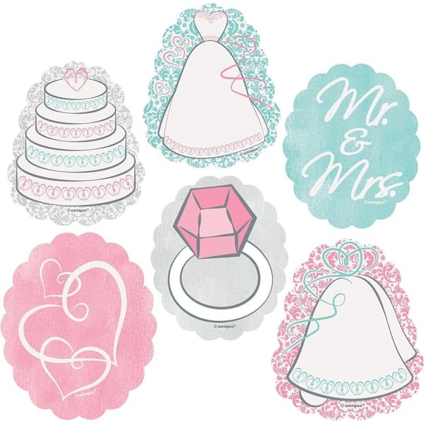 Unique Party Assorted Designs Wedding Stickers (Pack of 24)