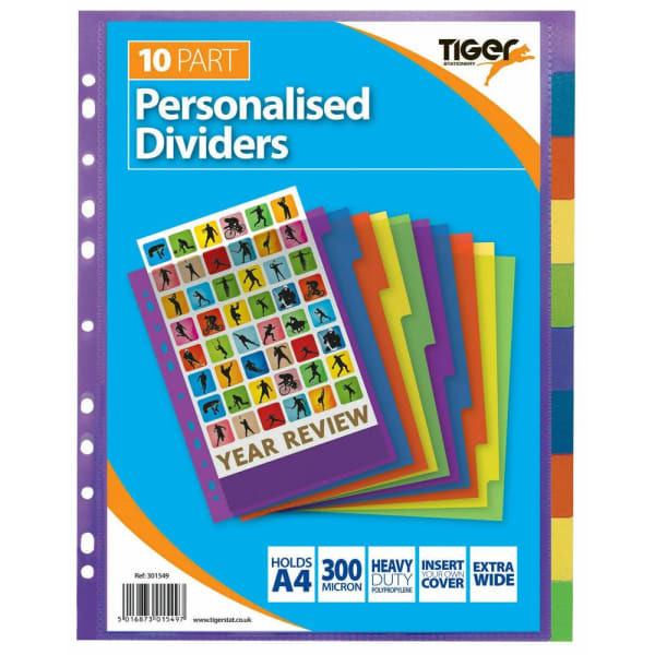 Tiger Polypropylene A4 Divider (Pack of 10)