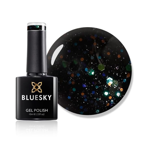 Bluesky Gel Polish - Black With Rainbow