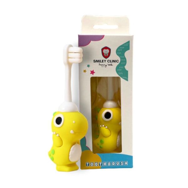 Smiley Clinic Kids Dinosoar Toothbrush -Lemonade Yellow