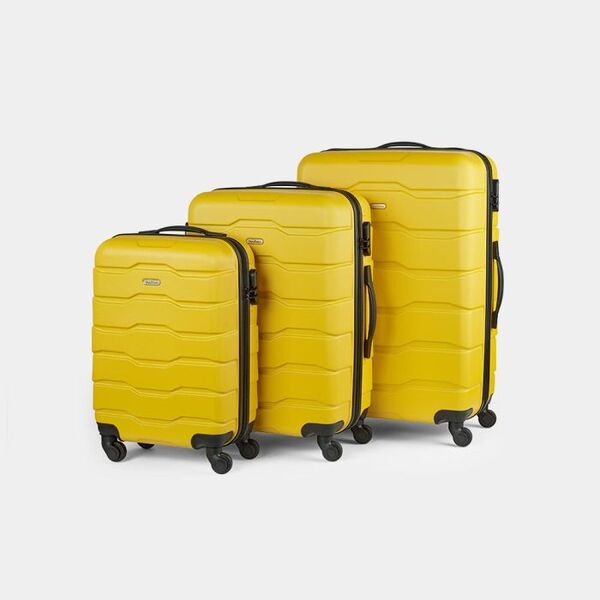 VonHaus 3Pcs Teal Abs Luggage Set - Yellow