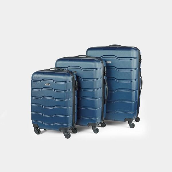 VonHaus 3Pcs Teal Abs Luggage Set - Navy