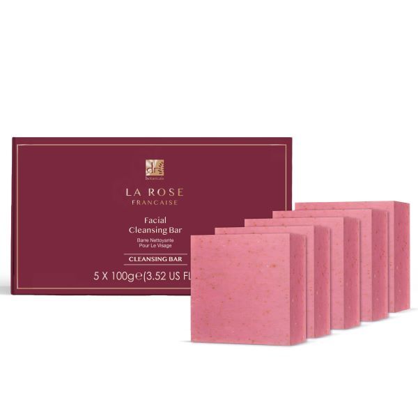 Dr Botanicals La Rose Française Cleansing Bar Pack Of 5 100g