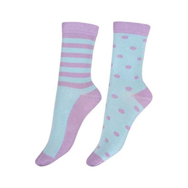 Pretty Polly Bamboo Stripe & Spot Socks 2 Pair - One Size