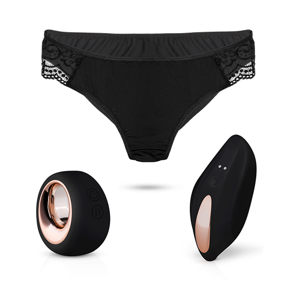 ring doorbell only vibrates on phone Vibrating Panties with Hidden Vibe Pocket Black /M PinkCherry