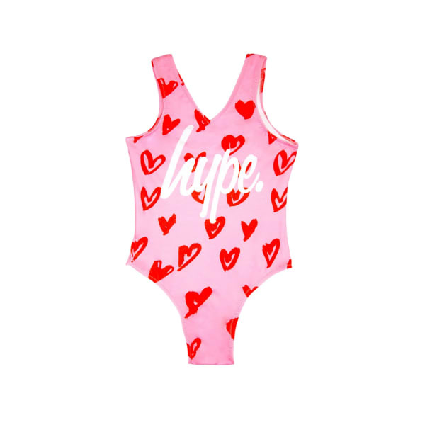 Hype Girls Scribble Heart One Piece Swimsuit (14 Years)