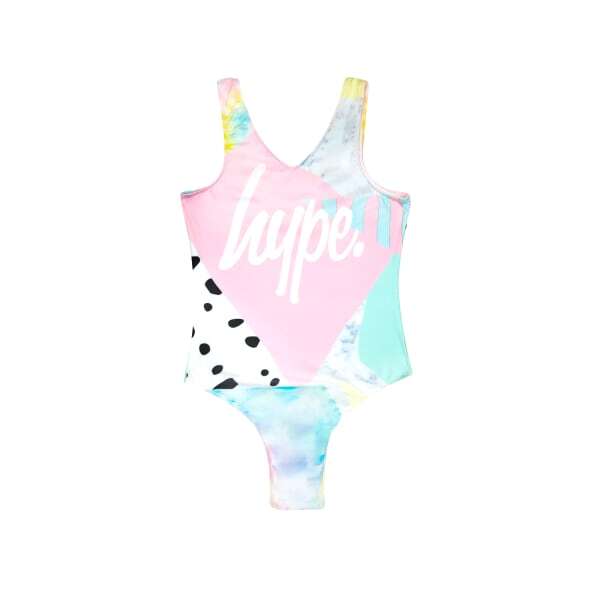 Hype Girls Pastel Collage One Piece Swimsuit (7-8 Years)