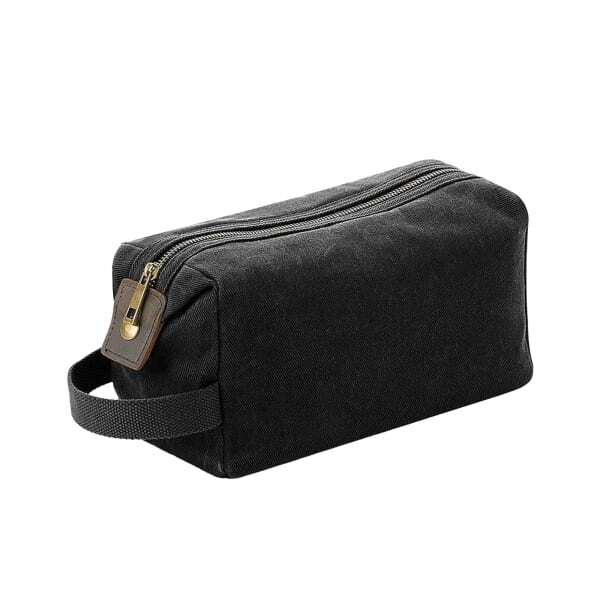 Quadra Heritage Leather Trim Toiletry Bag