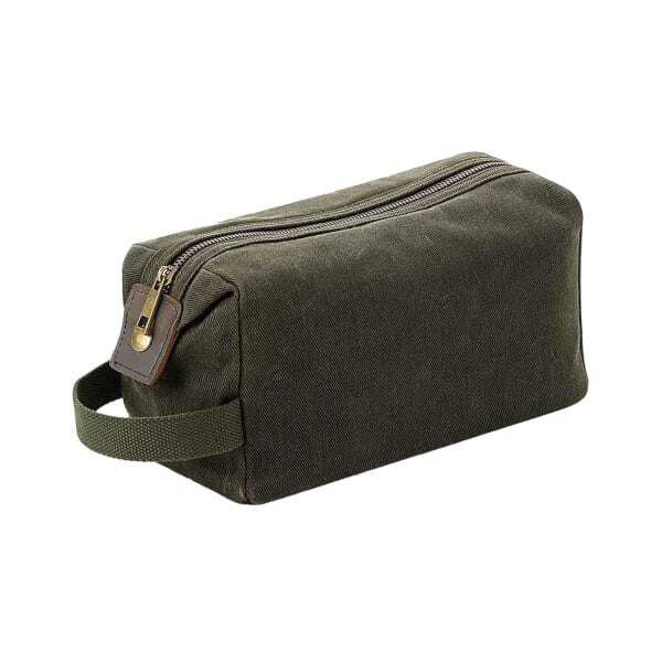 Quadra Heritage Leather Trim Toiletry Bag