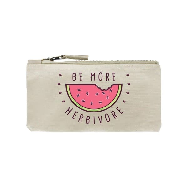 Grindstore Be More Herbivore Cream Pencil Case