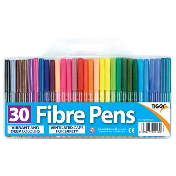 Tiger Stationery Fibre Pen Set (Pack of 30)