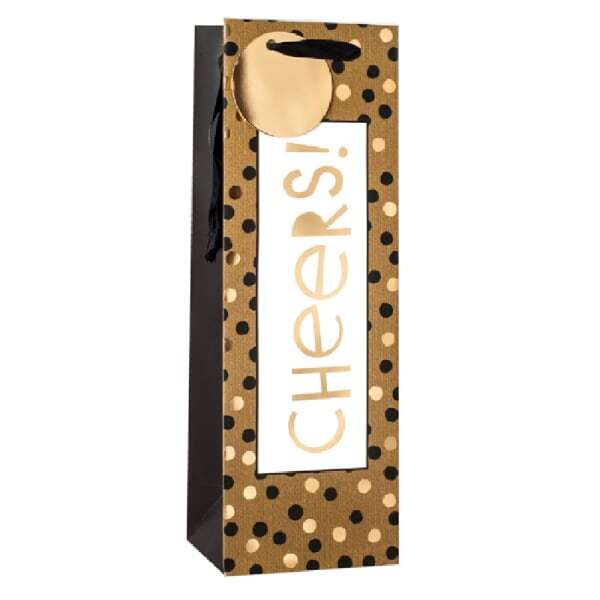 Simon Elvin Foil Contemporary Cheers Bottle Bags (Pack Of 6)