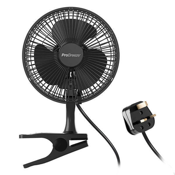 Pro Breeze - 6" Mini Clip Fan - Ultra Quiet - Black